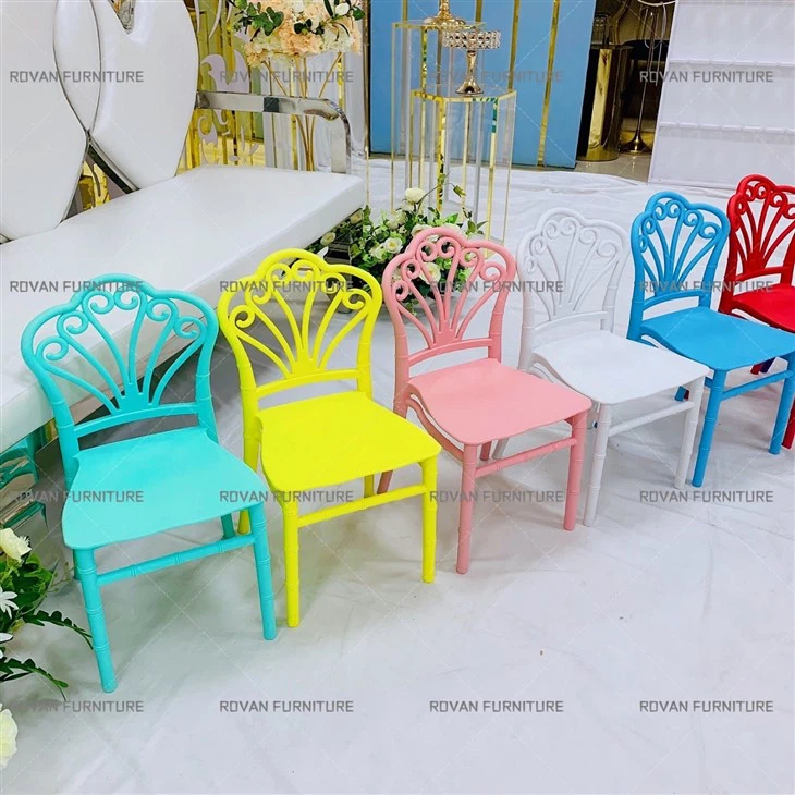 Pp Resin Flower Back Kids Chair