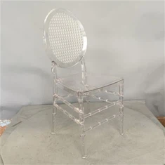 Chaise de mariage à dossier rond transparent