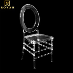 Chaise de mariage en plastique transparent transparent avec dossier en O