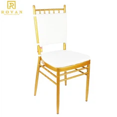 Chaise Chiavari en fer métallique avec coussin de siège
