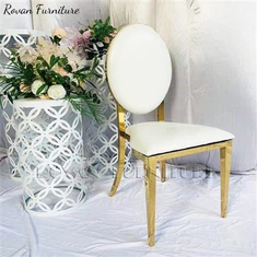 Chaises de salle à manger en or et velours pour mariage