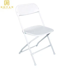 Chaises de fête pliantes extérieures de location en plastique blanc