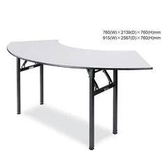 Table de banquet serpentine à dessus blanc en bois